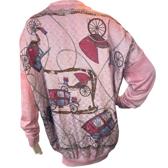 Vintage Designer Italy Silk Cashmere Cardigan Sweater Art-to-Wear Equestrian - Picture 7 of 16
